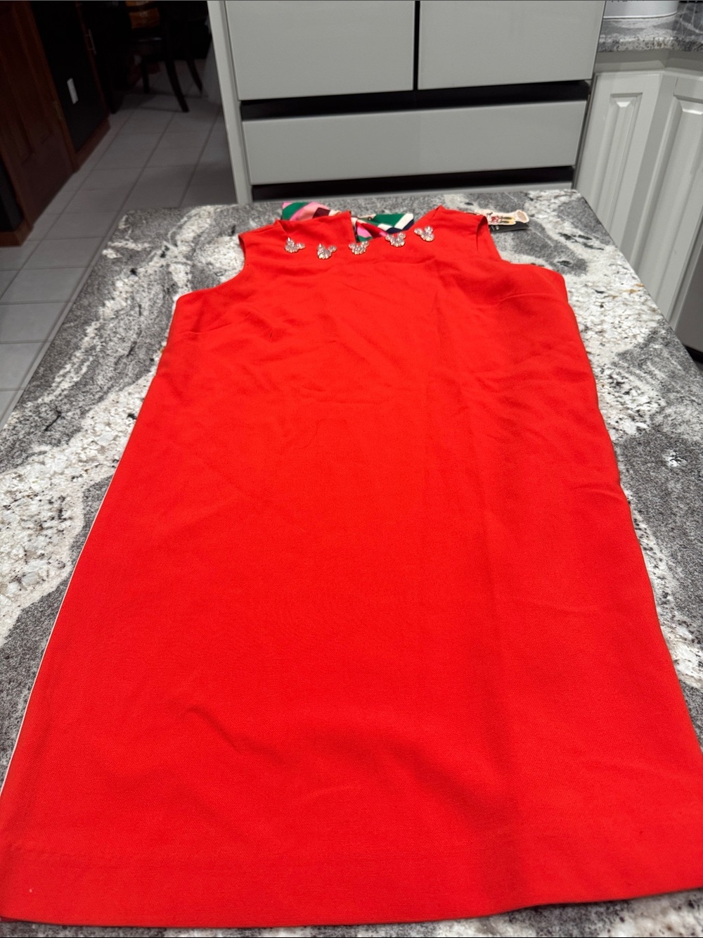 Coral Sleeveless Dress with Sparkle Mickey Embellishments